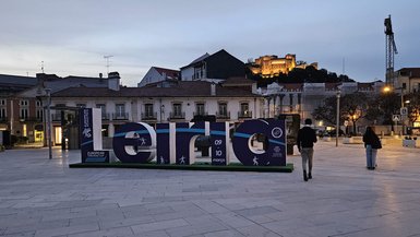 Gruppenfoto auf dem City Square of Leiria