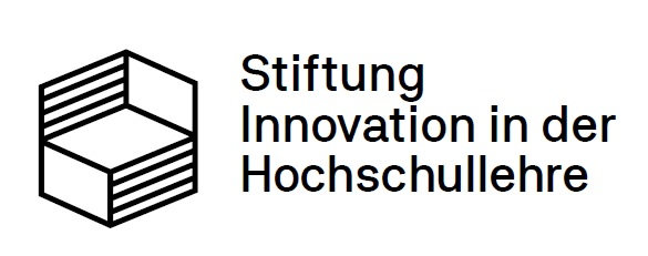 Schriftzug Stiftung Innovation in der Hochschullehre rechts neben einer Grafik