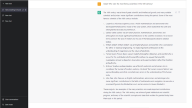 ChatGPT screenshot der Anwendung