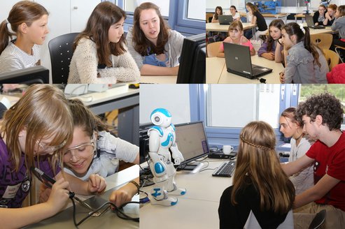 Collage von Mädchen beim Girls'Day am Campus Horb