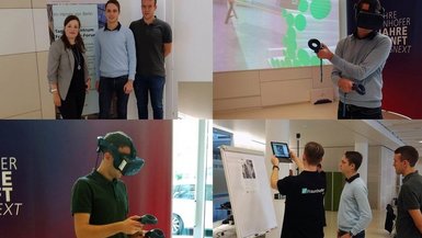 Einblick in die Welt der VR auf dem Machine@Hand Anwendertag im Fraunhofer Forum in Berlin am 25.10.2019. Einblick in die Welt der VR auf dem Machine@Hand Anwendertag im Fraunhofer Forum in Berlin am 25.10.2019.