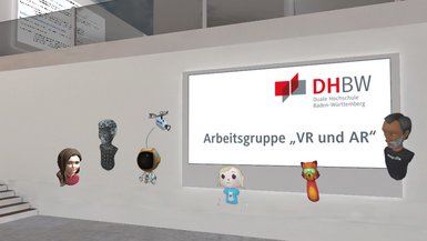 Das Gruppenbild der Avatare beim Meeting der Arbeitsgruppe „VR und AR“