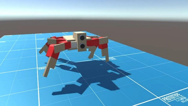 Ansicht des virtuellen Roboters Hexapod 