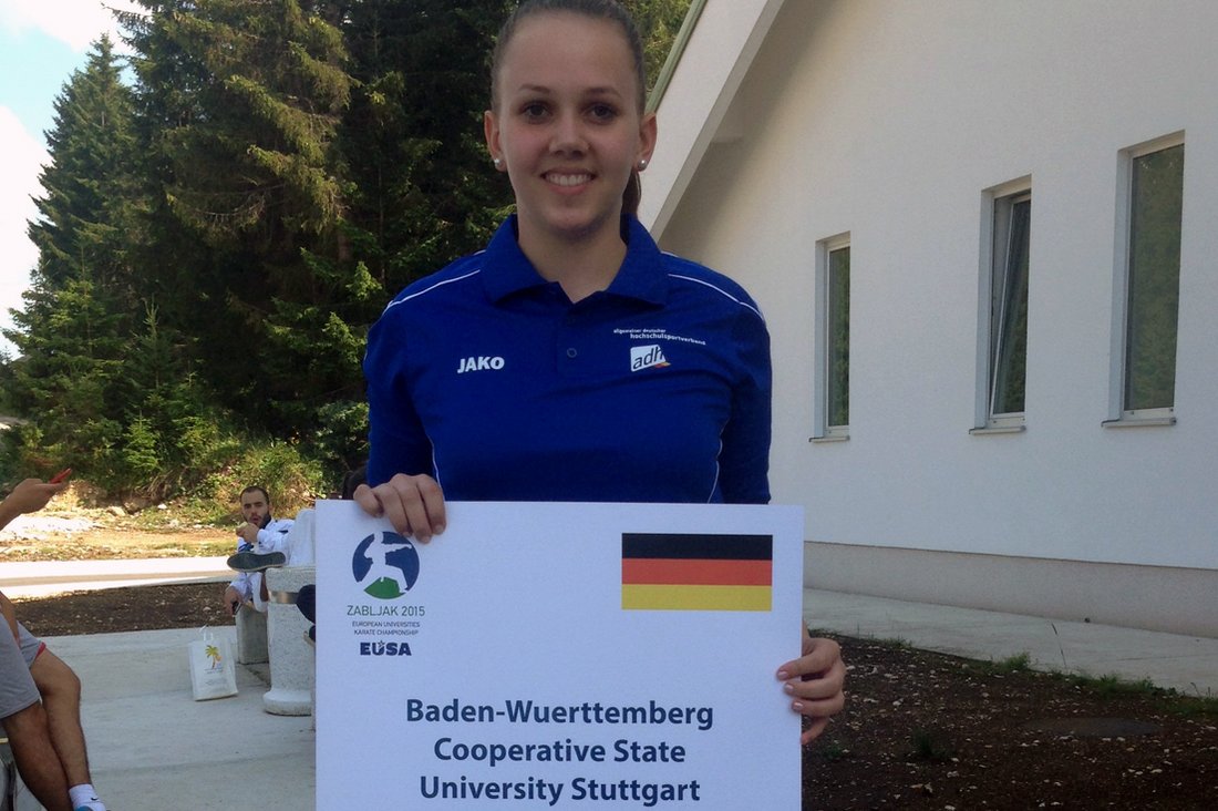 Katja Schweier bei den Europäischen Hochschulmeisterschaften in Karate.