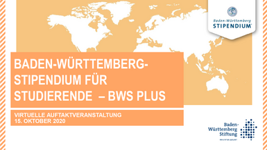 BWS Plus Stipendium Auftakt Titelseite der Präsenation BWS Plus Auftakt 2020