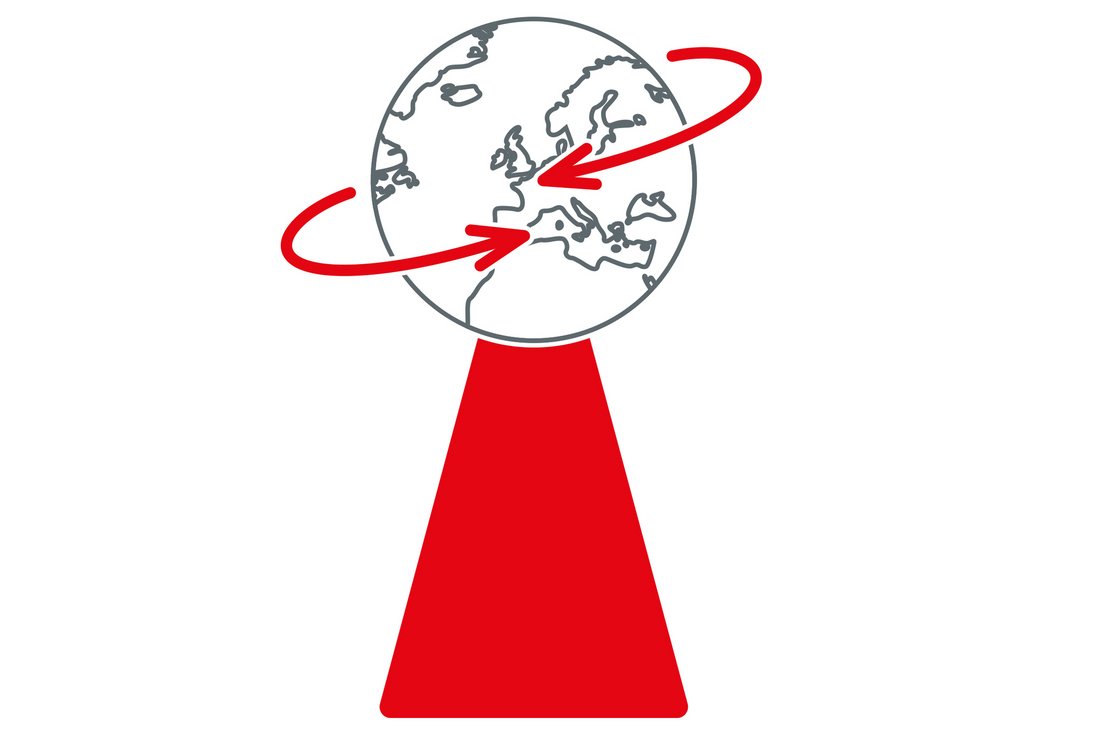 Logo mit Weltkugel