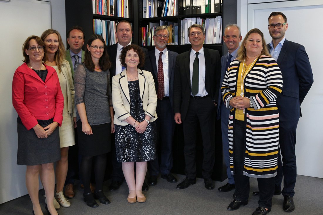 Dorte Süchting (DHBW), Prof. Dr. Anke Simon (DHBW), Mark Sollis (RGU), Katrin Heeskens (DHBW). James Dunphy (RGU), Liz McIntyre (NESC), Prof. Ferdinand von Prondzynski (RGU), Prof. Dr. Joachim Weber (DHBW), Prof. John Harper (RGU), Prof. Dr. Katja Kuhn (DHBW), Benjamin Schiller (DHBW).