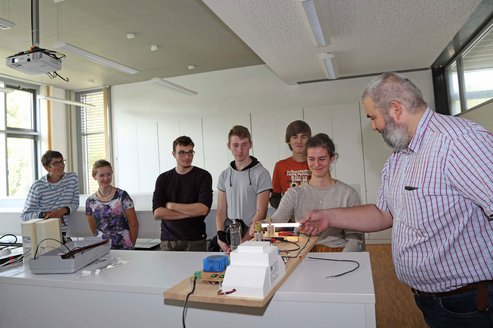 Prof. Zender bei einer SIA Veranstaltung mit Schülern