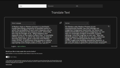 IBM Watson Language Translator Demo screenshot IBM Watson Language Translator Demo