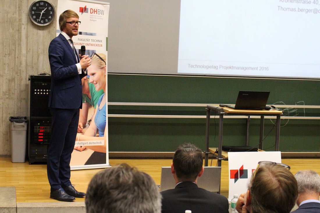 Prof. Dr. Thomas Berger beim Technologietag Projektmanagement der DHBW Stuttgart