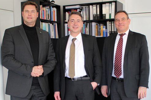 v.l.n.r. Oberbürgermeister Peter Rosenberger, Rektor Prof. Dr. Joachim Weber, Axel Blochwitz, Wirtschaftsförderer der Stadt Horb