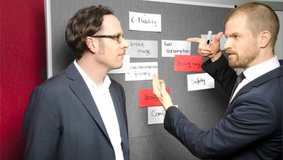 Projektmitglieder bei Auswertung