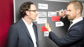 Projektmitglieder bei Auswertung