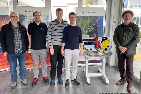 Gruppenbild des Arbeitskreis Industrielle Digitalisierung (AKID) bei Woodward L’Orange 
