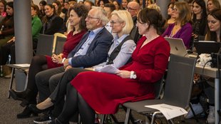 Rektorin Prof. Dr. Beate Sieger-Hanus, Prof. Dr. Werner Rössle, Prof. Dr. Monika Sagmeister und Prof. Dr. Melanie Werner (v.li.n.re.)