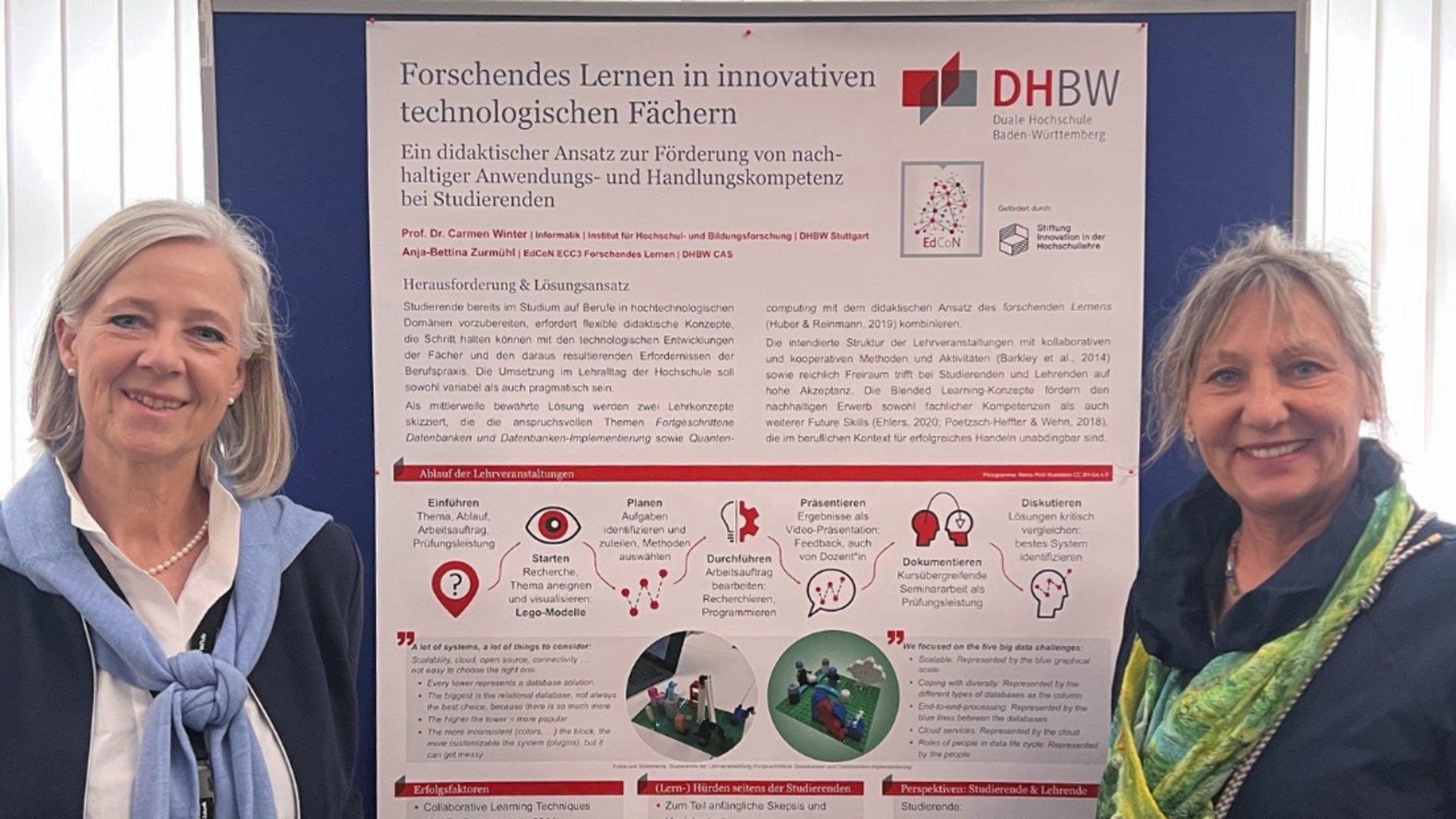 Anja-Bettina Zurmuehl, DHBW CAS, (links im Bild) und Prof. Dr. Carmen Winter, DHBW Stuttgart, auf der Jahrestagung der Ingenieurpädagogischen Wissenschaftsgesellschaft (IPW) im Mai 2025 in Wien. Anja-Bettina Zurmuehl, DHBW CAS, und Prof. Dr. Carmen Winter, DHBW Stuttgart, präsentieren ihr Poster auf der IPW 2025 in Wien.