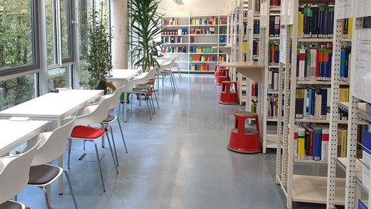 Einzelarbeitsplätze in der Bibliothek