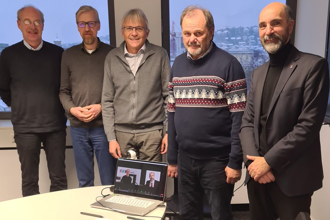 v.l.n.r. Prof.  Dr.-Ing. Harald Stuhler, Prof. Dr.-Ing. Dipl.-Kfm. Christoph Runde, Ulrich Barth, Ulrich Höschle, Prof. Dr. Dirk Reichardt