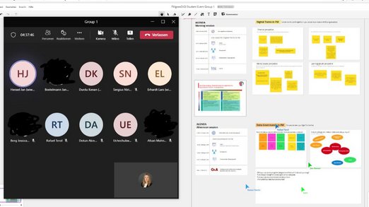 Screenshot des virtuellen Events rund um das Thema der innovativen Technologien im FM. Screenshot des virtuellen Events