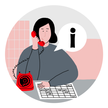 Wollen Sie mehr über die DHBW wissen? Eine Frau telefoniert, um Informationen zu erhalten.