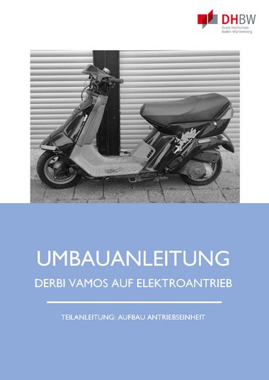 PDF zeigt Umbauanleitung zum Upcycling eines 50ccm Rollers zu einem Elektroroller