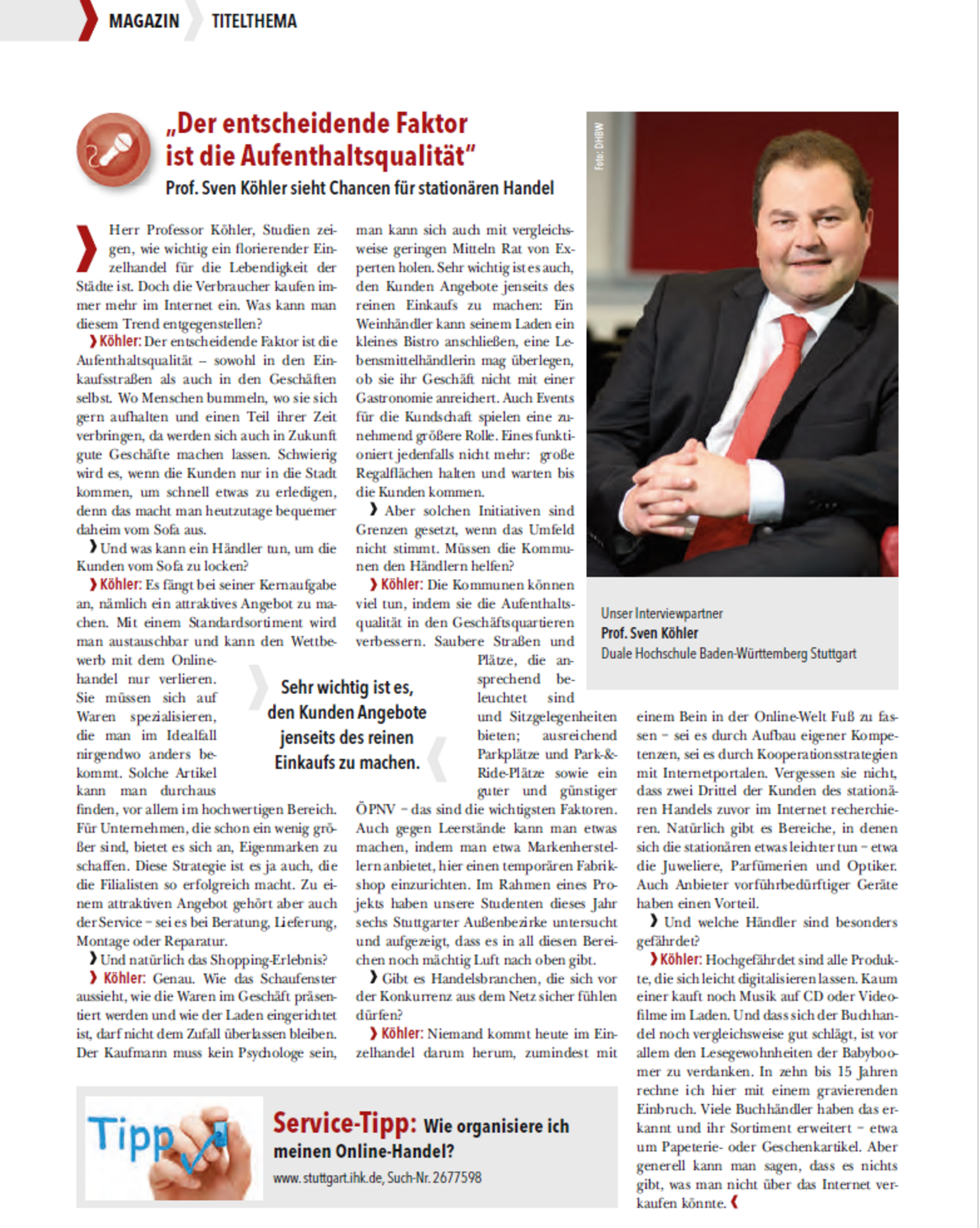 Artikel im IHK Magazin Wirtschaft Oktober 2017