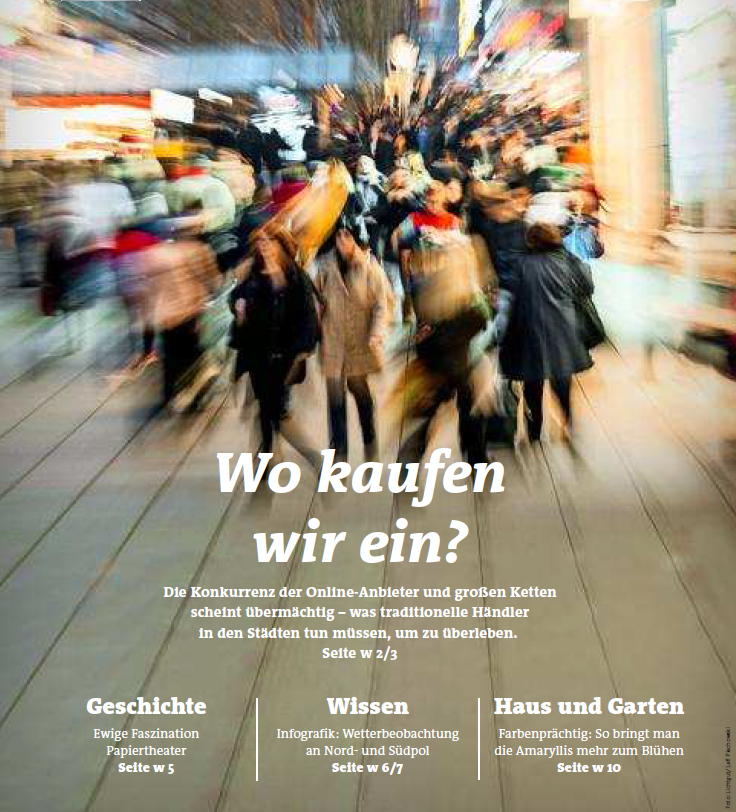Titelblatt der Wochenendesonderbeilage der Stuttgarter Zeitung am 16.12.2017